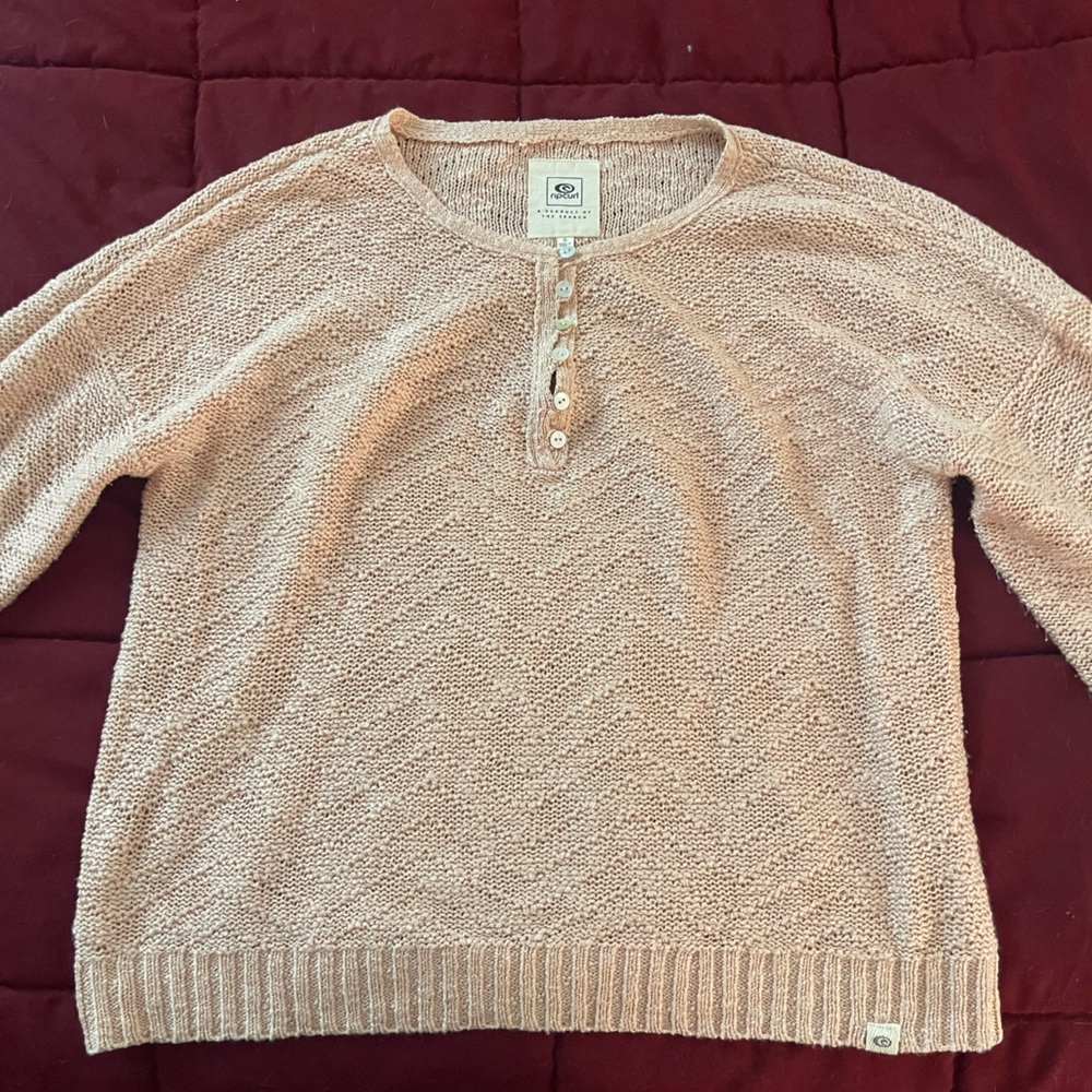 Rip Curl Women's Heather Pink Crew Neck Sweater